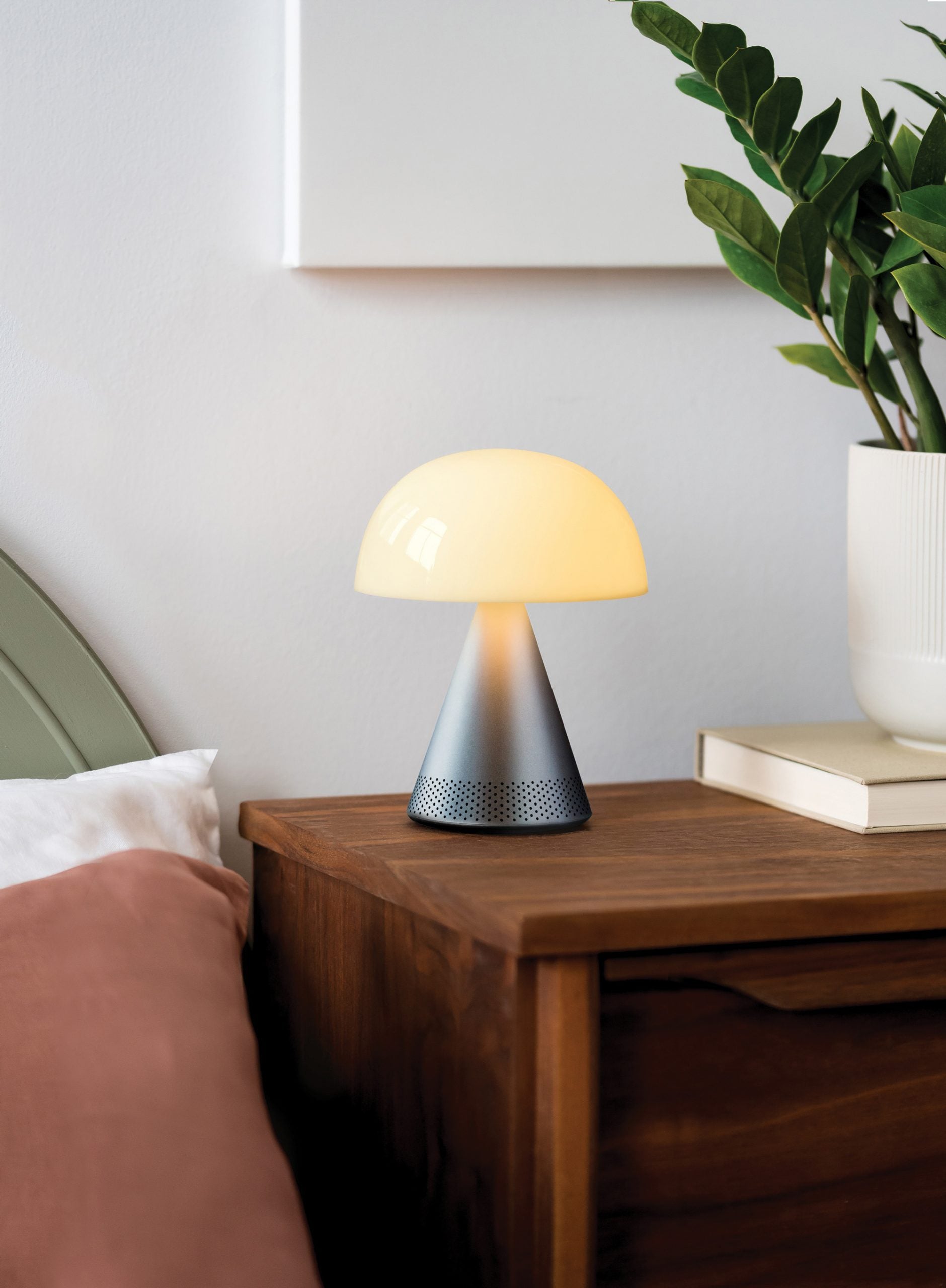 Lexon-Mina L Led Lamba Ve Bluetooth Hoparlör Metalik Gri-Led Lamba-5-Milagron.com