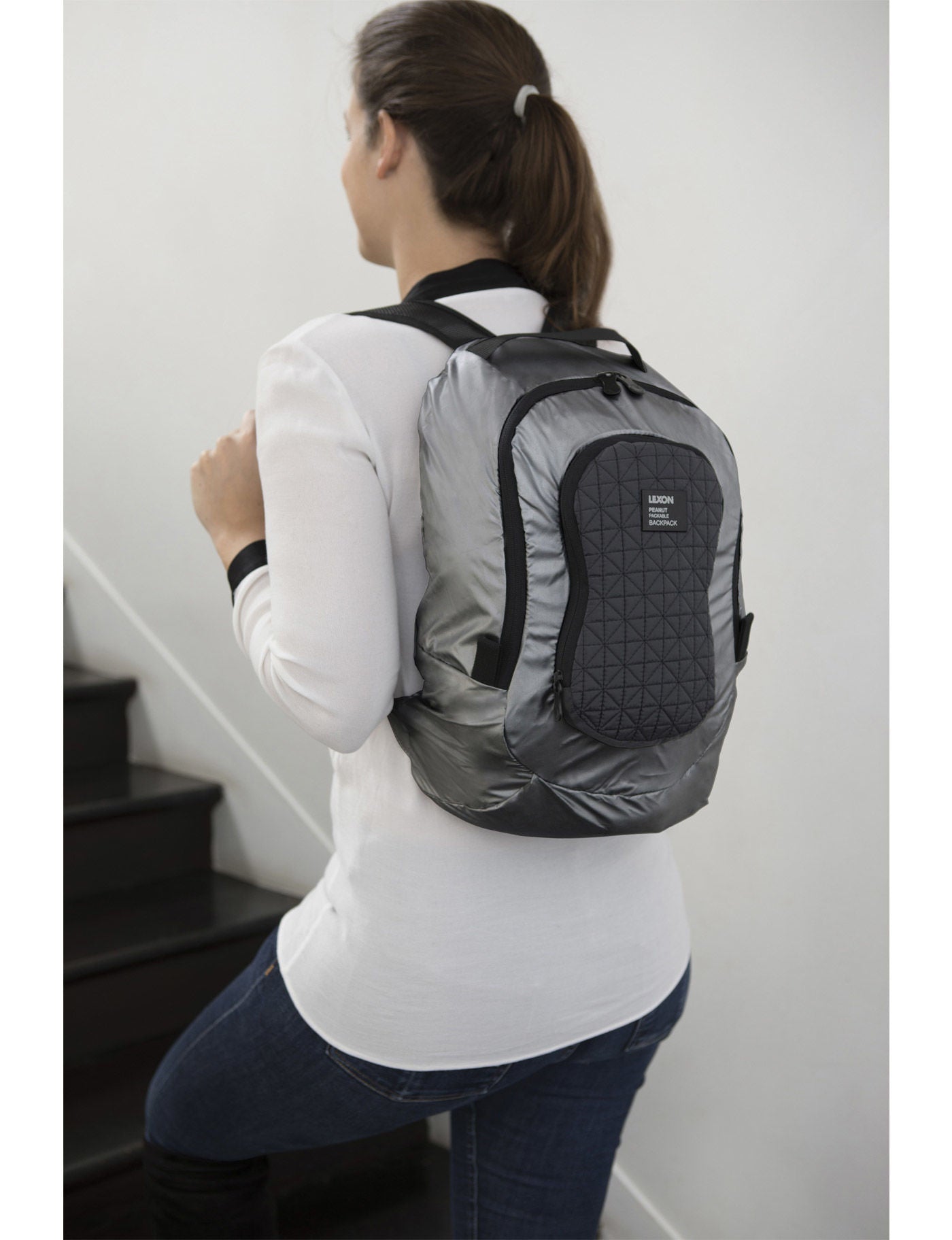 Lexon-Peanut Sırt çantası Metalik Gri-Sırt Çantası-3-Milagron.com