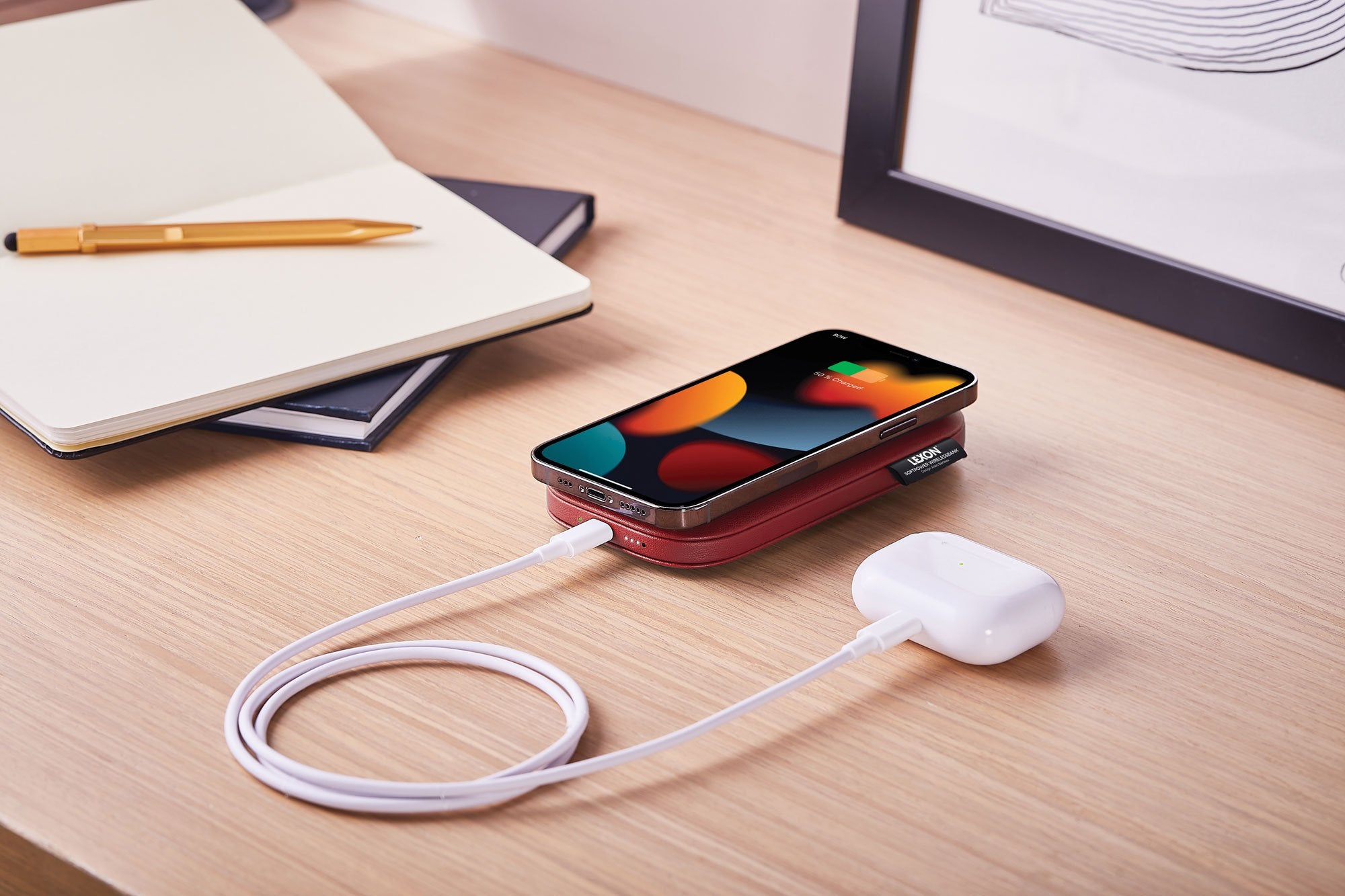 Lexon-Softpower Kırmızı Wirelessbank Kablosuz şarj Cihazı & Powerbank-Powerbank-3-Milagron.com