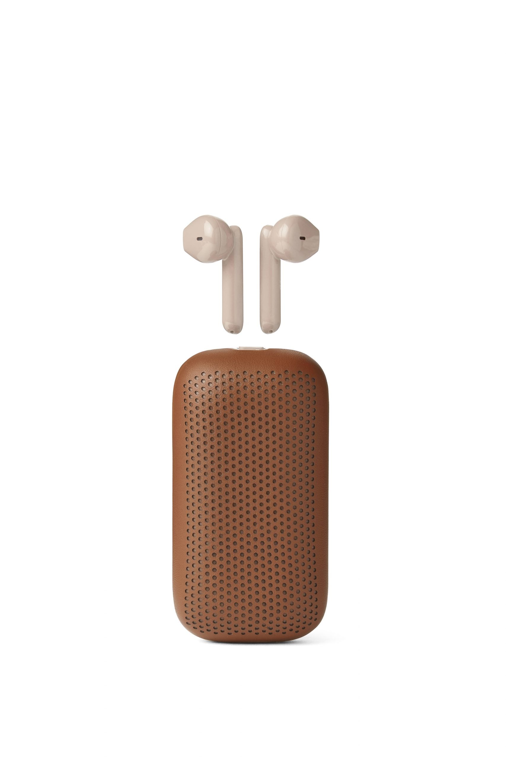 Lexon-Speakerbuds Bluetooth Kulaklık & Bluetooth Hoparlör Kahverengi-Kulaklık-1-Milagron.com