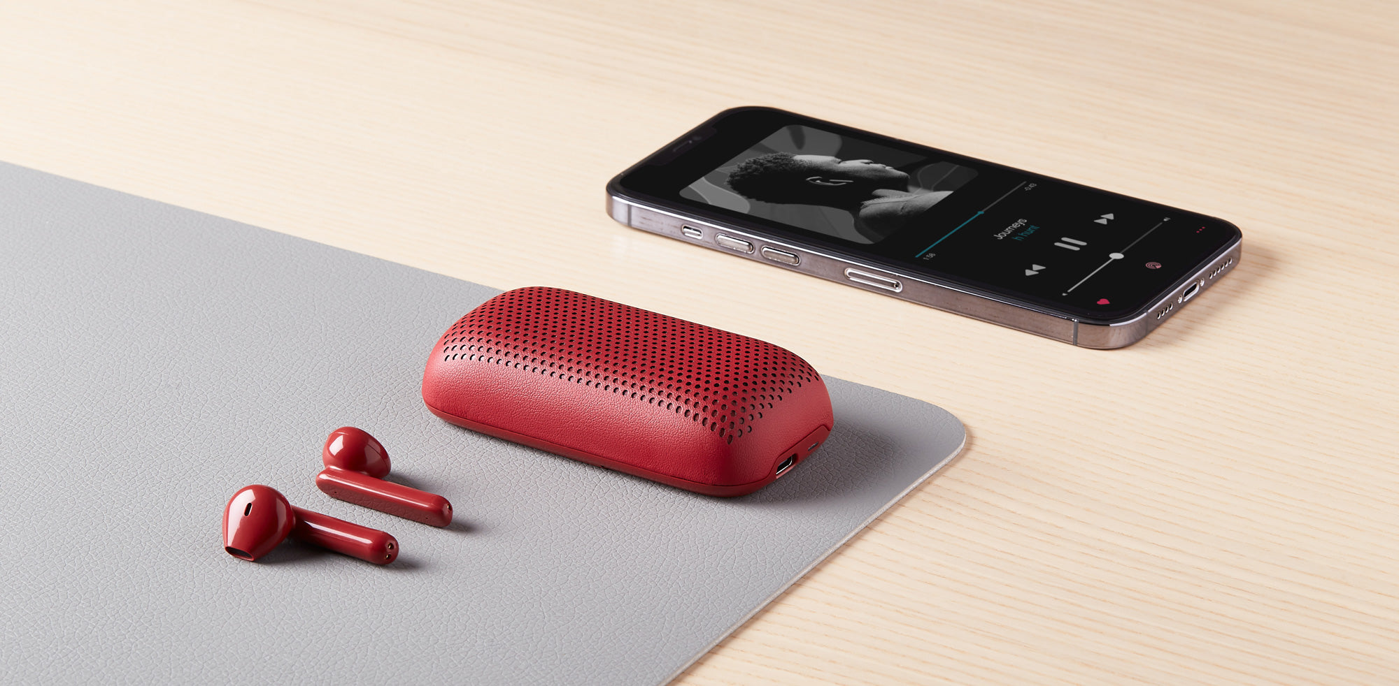 Lexon-Speakerbuds Bluetooth Kulaklık & Bluetooth Hoparlör Kırmızı-Kulaklık-10-Milagron.com
