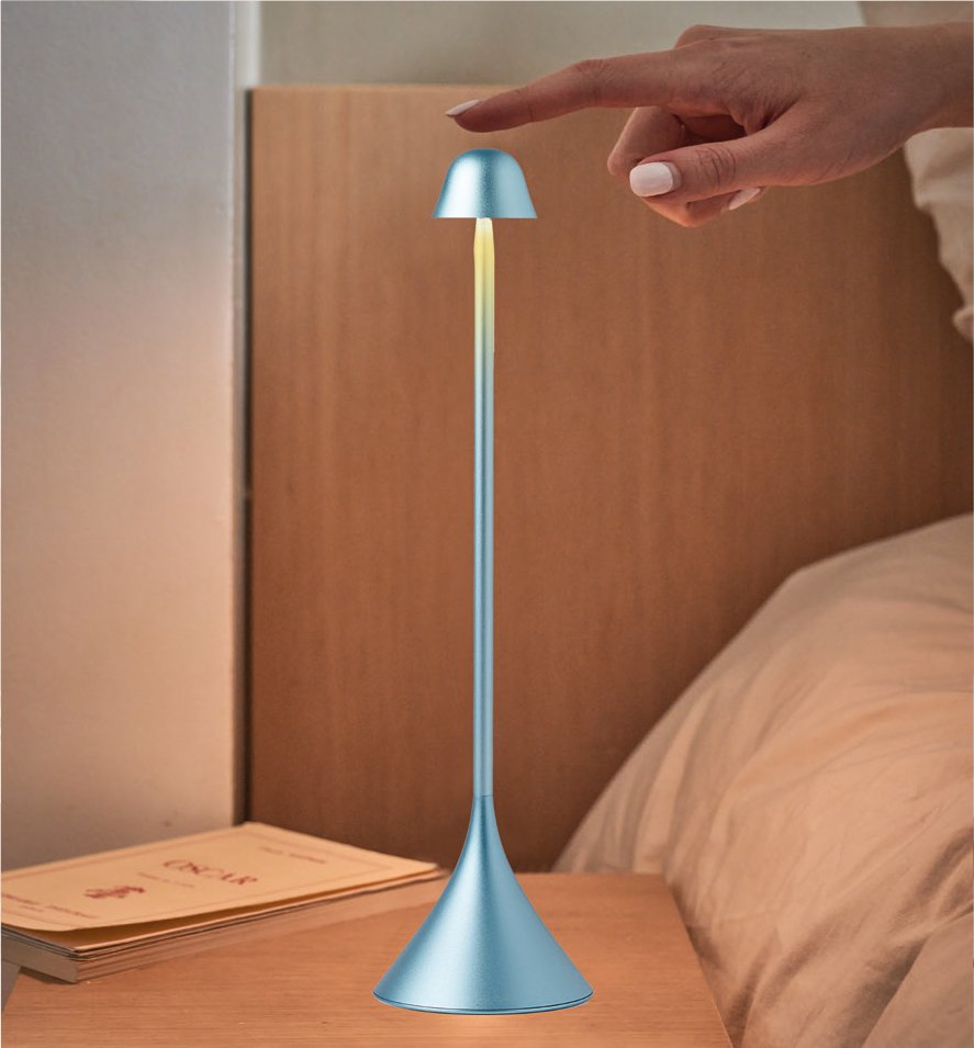 Lexon-Steli Bell Led Masa Lambası Açık Mavi-Masa Lambası-3-Milagron.com