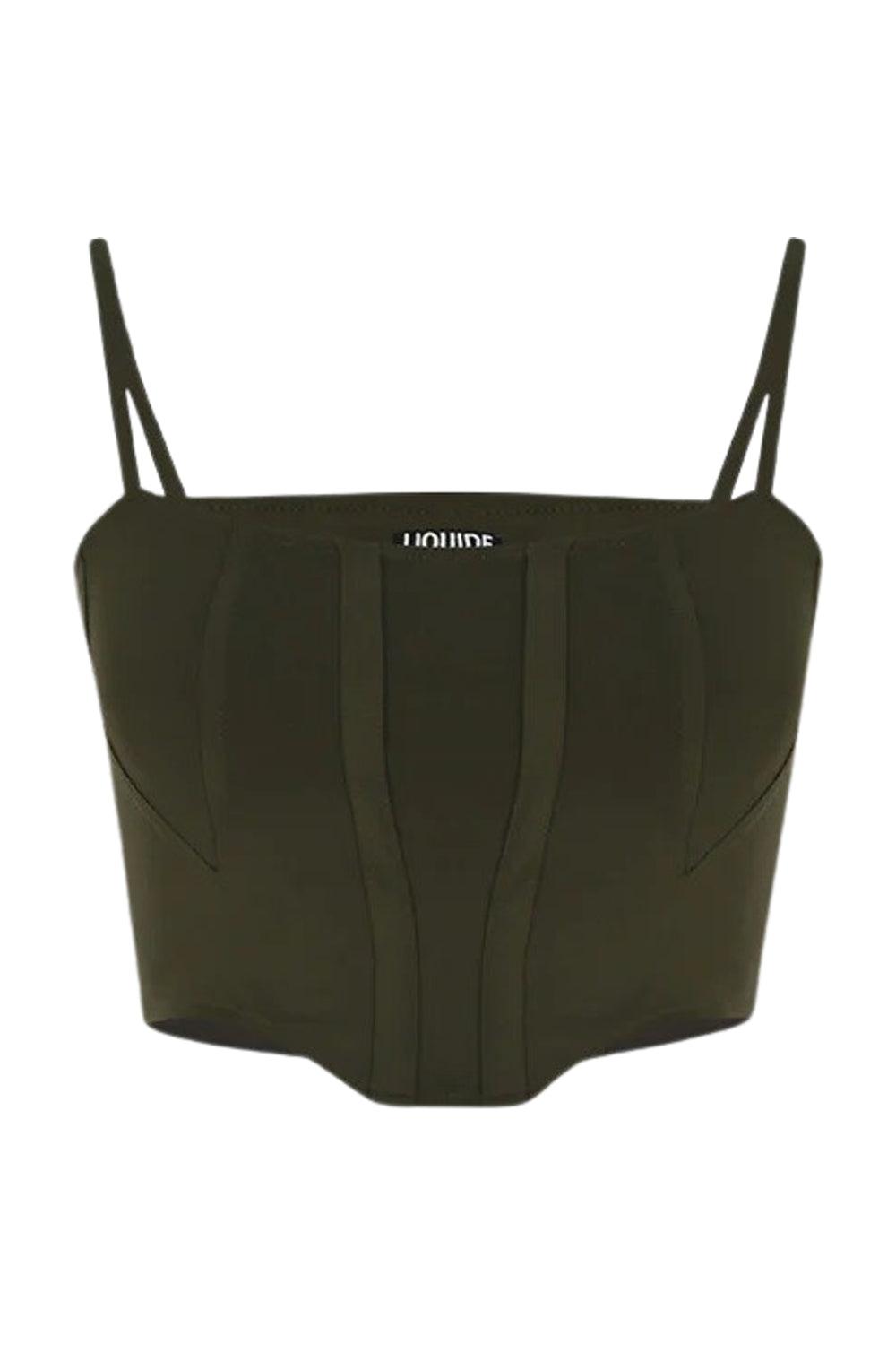 Liquide-SORUNLU - Chanti Bralet Haki-Spor Üstü-1-Milagron.com
