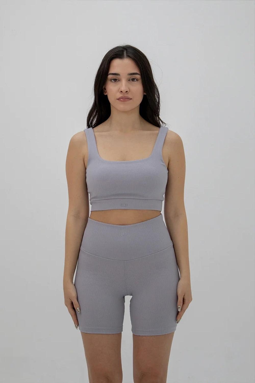 Liquide-SORUNLU - Stria Biker Tayt Gri-Tayt-1-Milagron.com