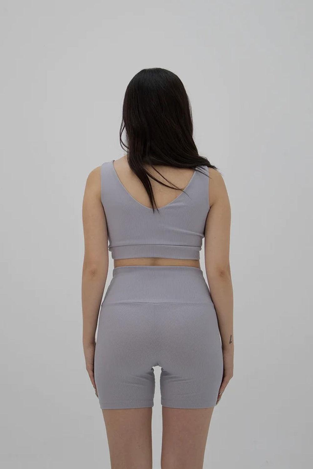 Liquide-SORUNLU - Stria Biker Tayt Gri-Tayt-2-Milagron.com