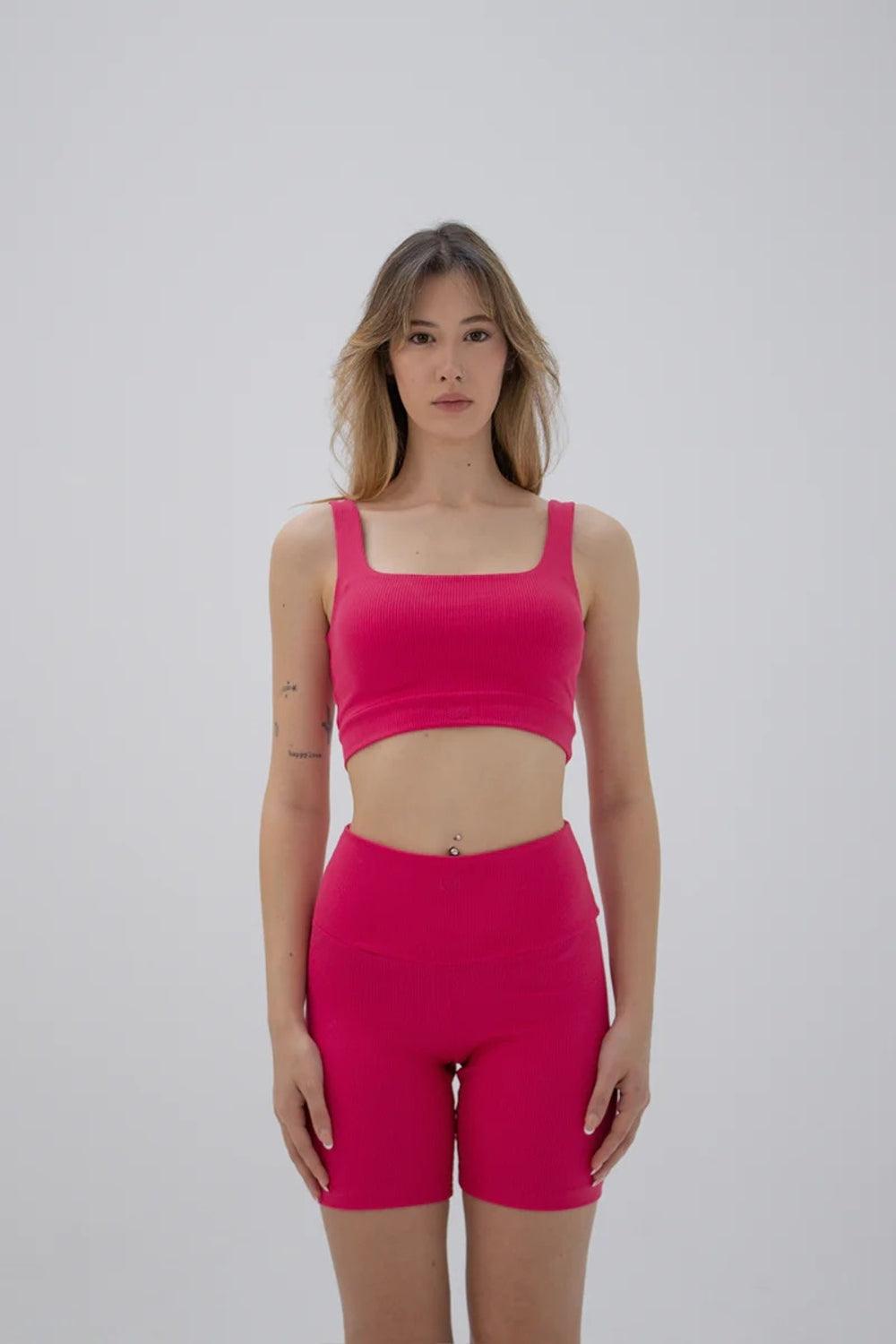 Liquide-SORUNLU - Stria Biker Tayt Pembe-Tayt-1-Milagron.com