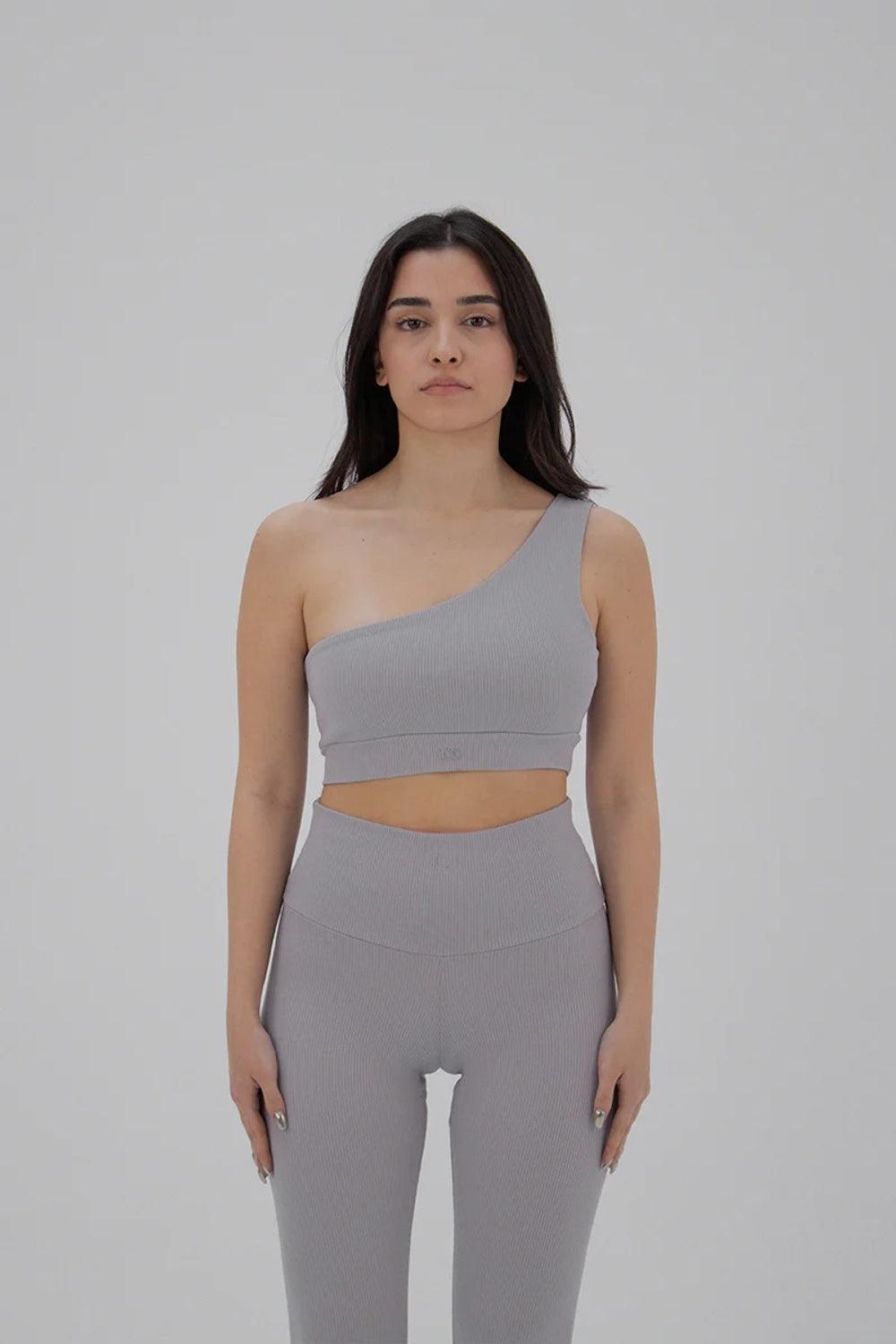 Liquide-SORUNLU - Stria Toga Bralet Gri-Spor Üstü-1-Milagron.com