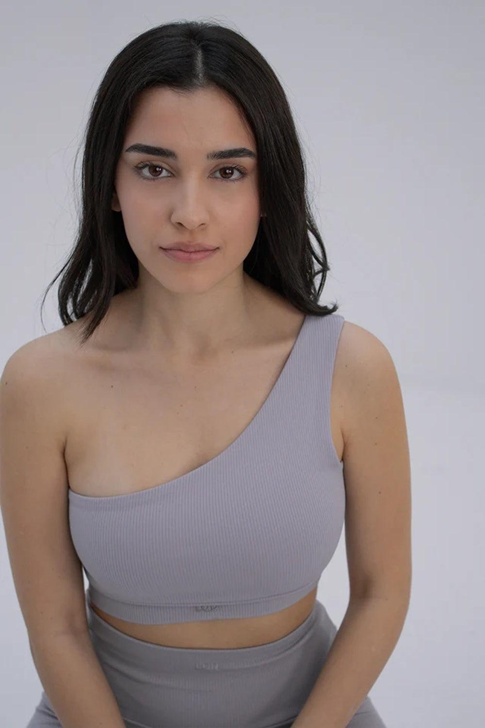 Liquide-SORUNLU - Stria Toga Bralet Gri-Spor Üstü-3-Milagron.com