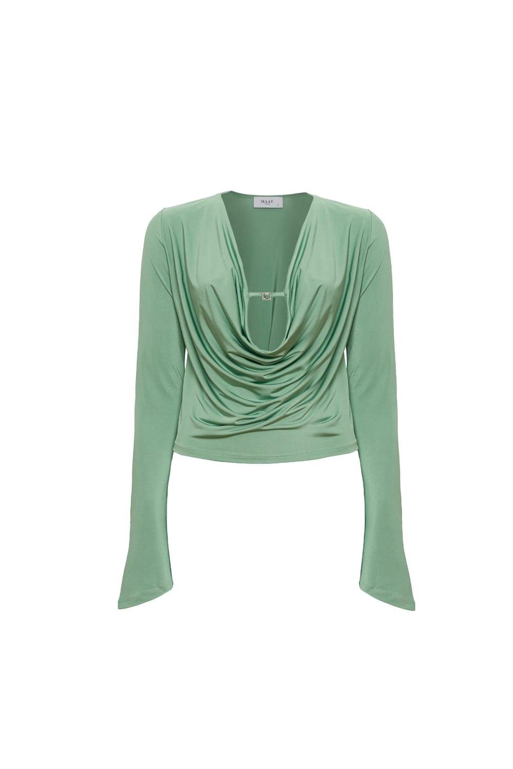 Maat Clothing-Amber Green Büstiyer-Bluz-5-Milagron.com