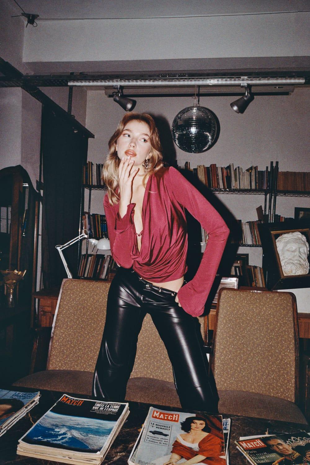 Maat Clothing-Amber Wine Büstiyer-Bluz-3-Milagron.com