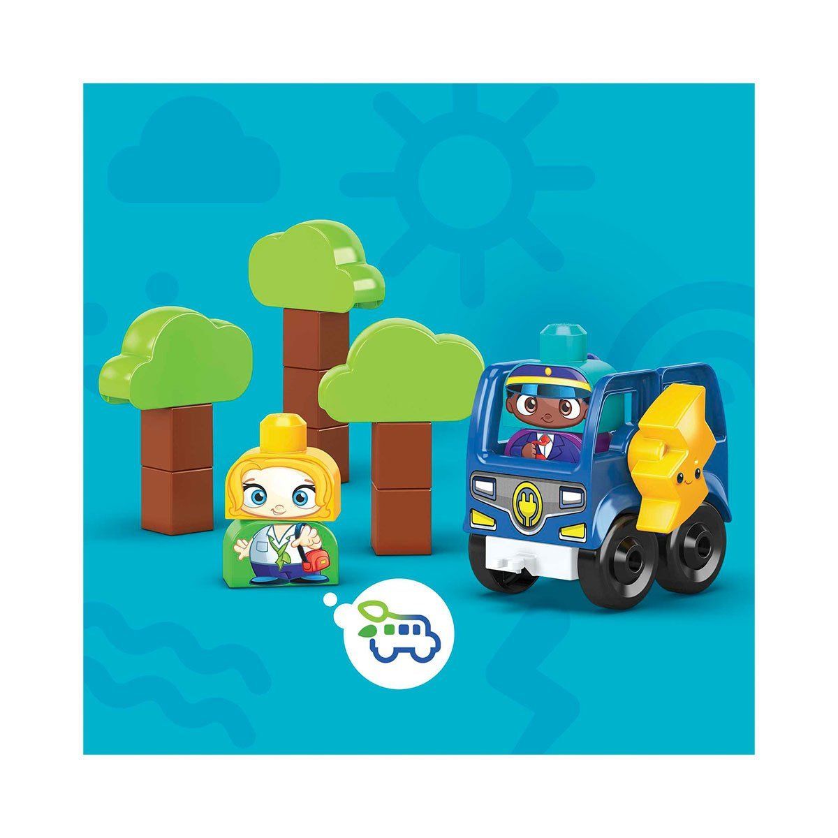 Mega Blocks-Bloks Doğa Dostu Otobüs Seti 36 Parça +1 Yaş-Yapı Oyuncakları-4-Milagron.com