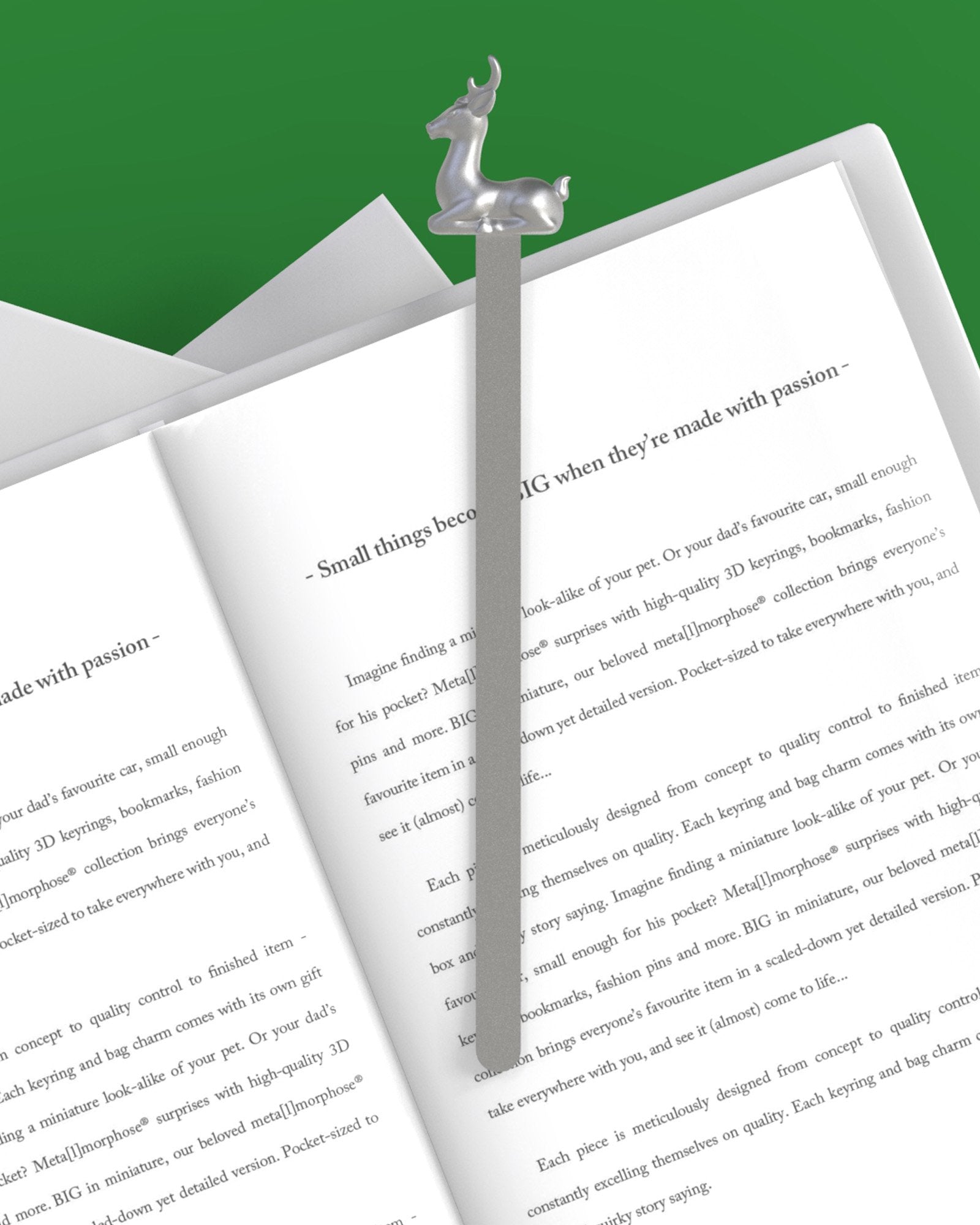 Metalmorphose-Geyik Kitap Ayracı Gümüş-Kitap Ayracı-4-Milagron.com