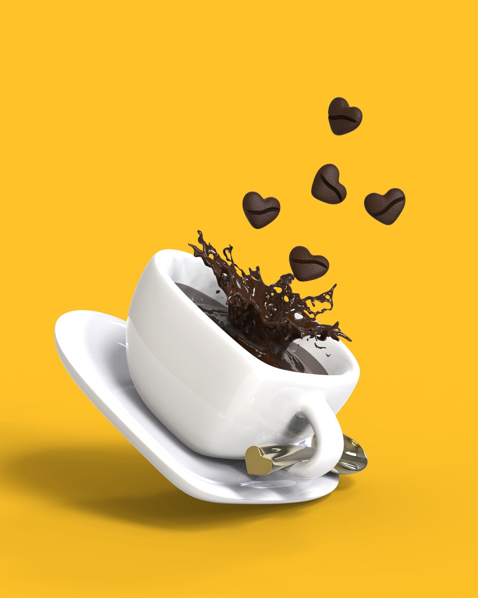 Metalmorphose-Kalp Kahve Fincanı Anahtarlık-Anahtarlık-5-Milagron.com