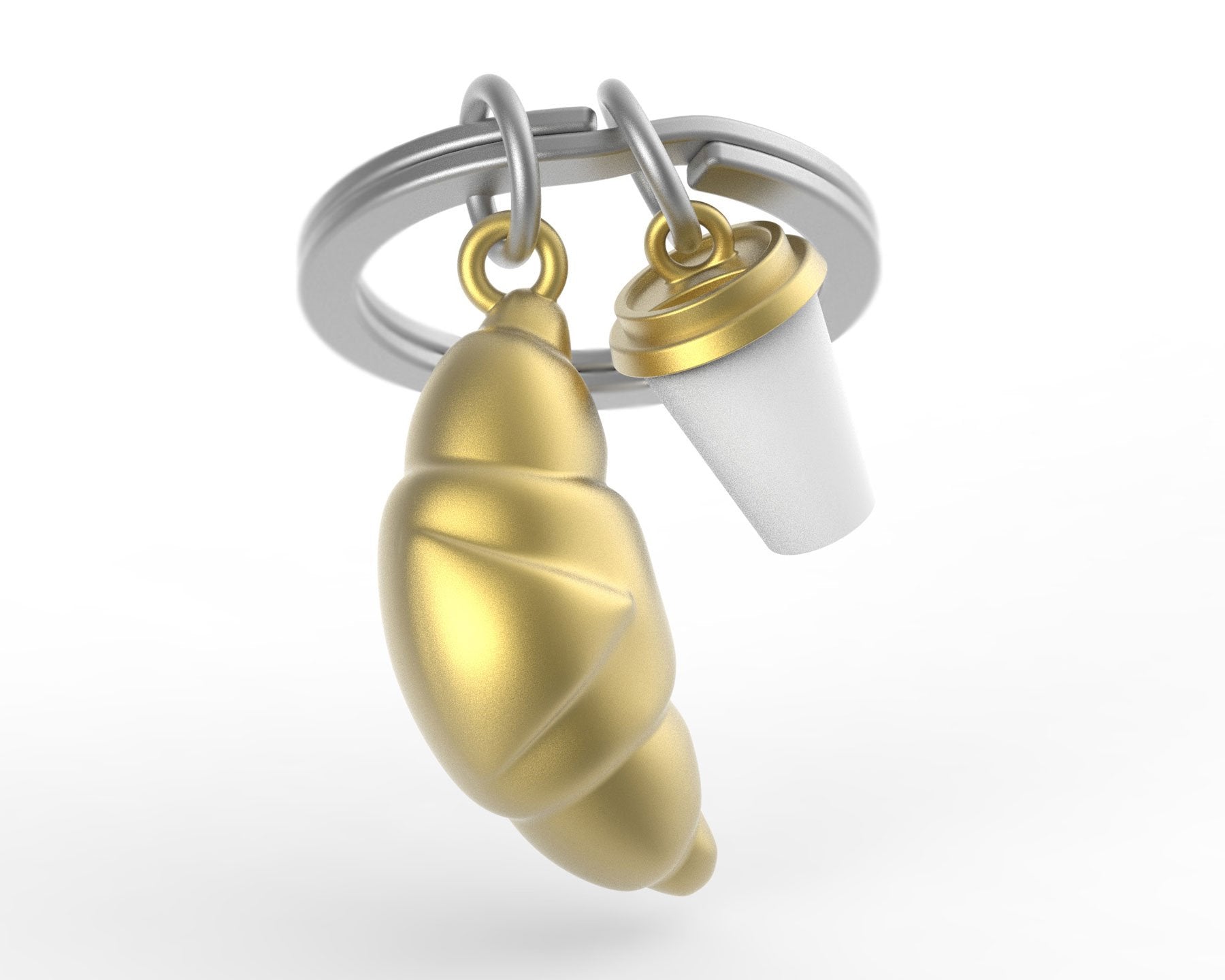 Metalmorphose-Kruvasan & Kahve Fincanı Anahtarlık-Anahtarlık-2-Milagron.com