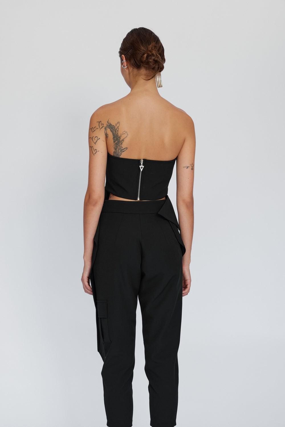 Mirimalist-Flow Siyah Büstiyer-Bluz-4-Milagron.com