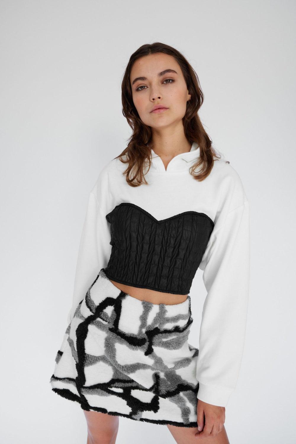 Mirimalist-Korse Ekru Kapüşonlu-Sweatshirts & Hoodies-2-Milagron.com