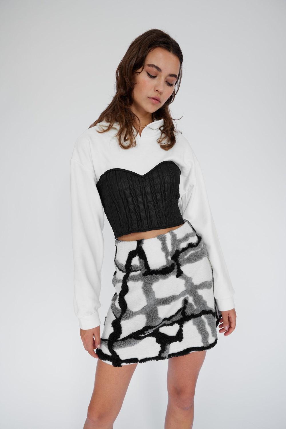 Mirimalist-Korse Ekru Kapüşonlu-Sweatshirts & Hoodies-4-Milagron.com