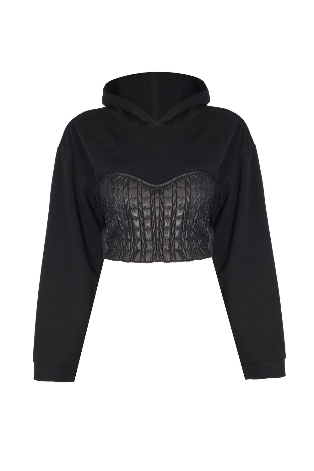 Mirimalist-Korse Siyah Kapüşonlu-Sweatshirts & Hoodies-1-Milagron.com