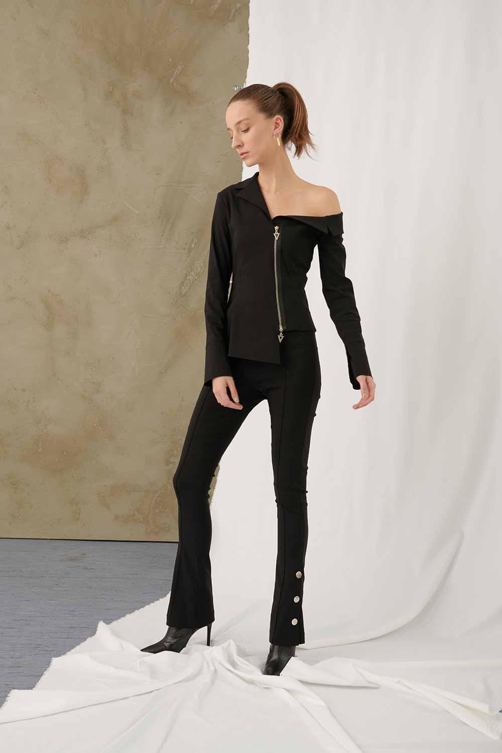 Mirimalist-Viva Jacket Black-Ceket-3-Milagron.com