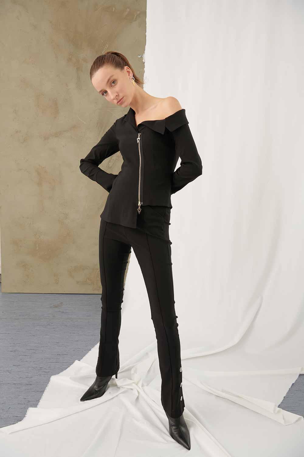 Mirimalist-Viva Jacket Black-Ceket-5-Milagron.com