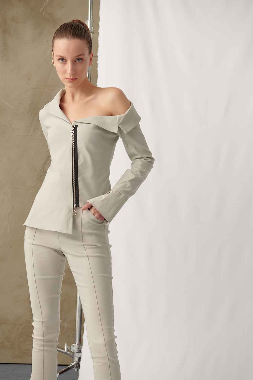 Mirimalist-Viva Jacket Grey-Ceket-5-Milagron.com