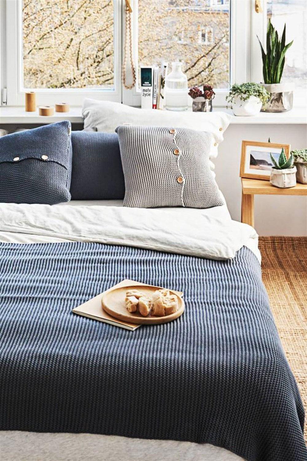 Moyha-Sense Lacivert Yatak Örtüsü (130 x 240)-Yatak Örtüsü-1-Milagron.com