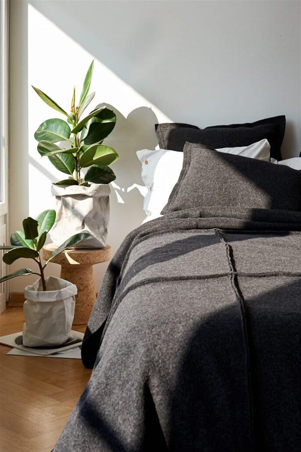 Moyha-Wave Antrasit Yatak Örtüsü (180 x 250)-Yatak Örtüsü-1-Milagron.com