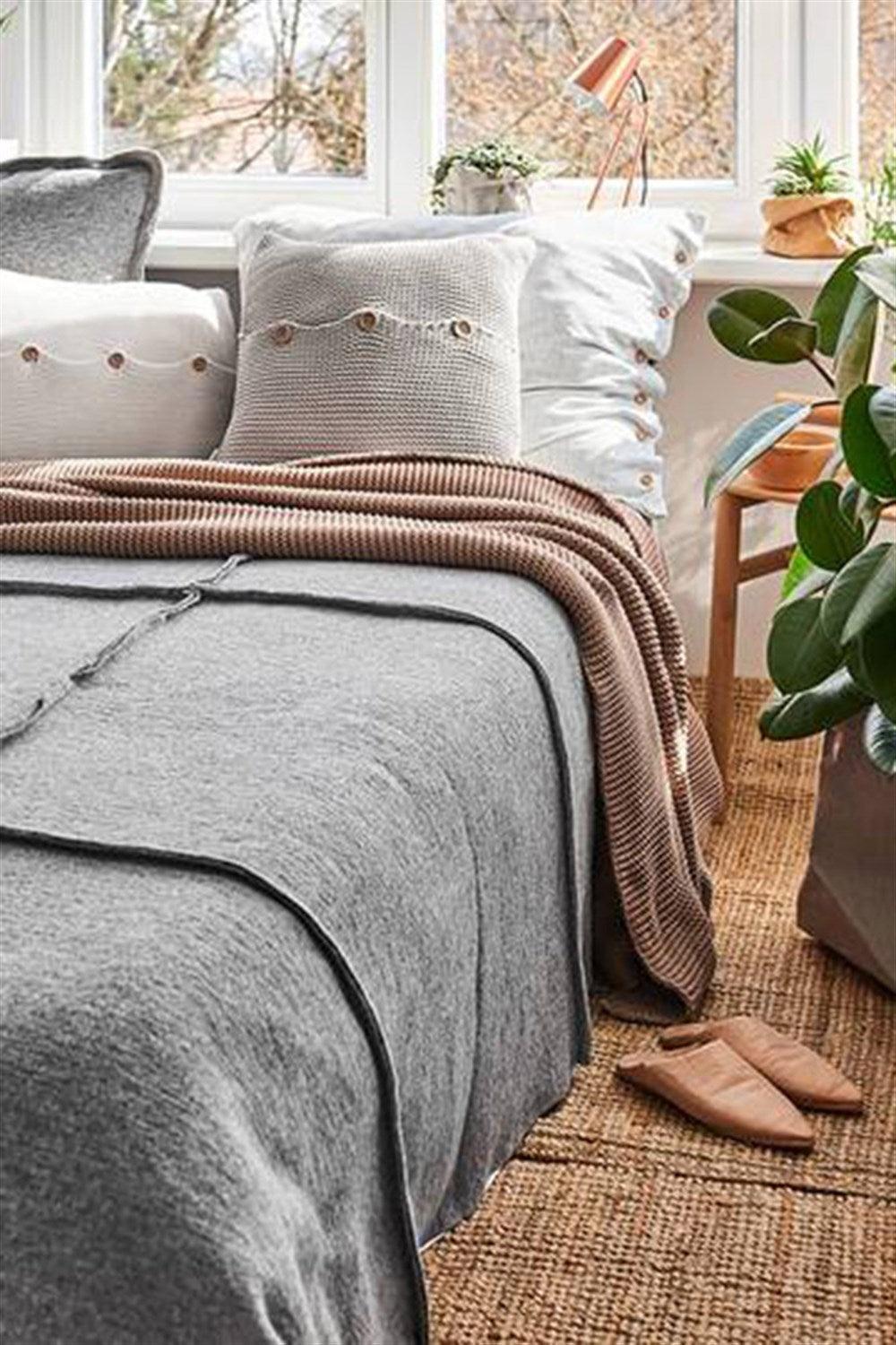 Moyha-Wave Gri Yatak Örtüsü (220 x 250)-Yatak Örtüsü-2-Milagron.com