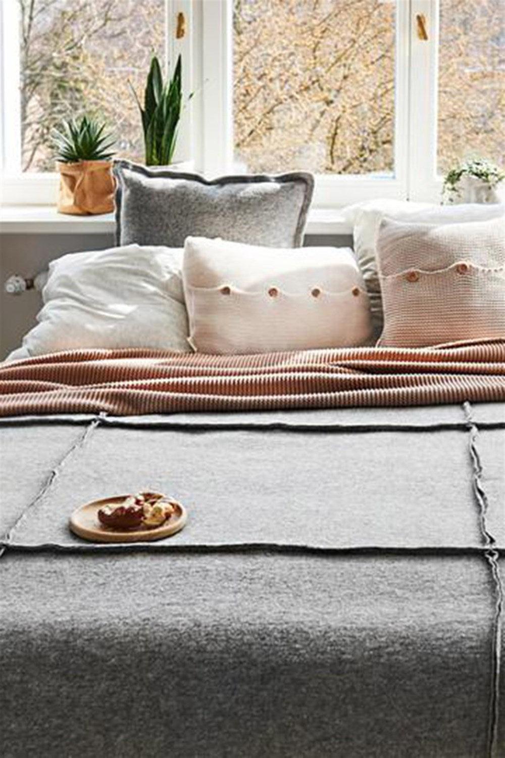 Moyha-Wave Gri Yatak Örtüsü (220 x 250)-Yatak Örtüsü-5-Milagron.com