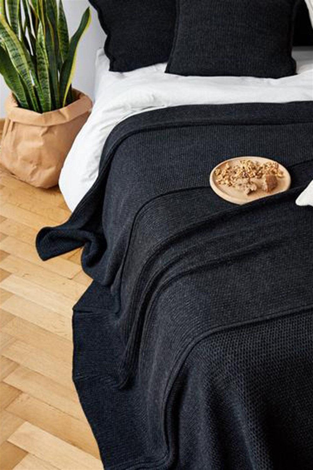 Moyha-Wooly Antrasit Yatak Örtüsü (200 x 220)-Yatak Örtüsü-5-Milagron.com