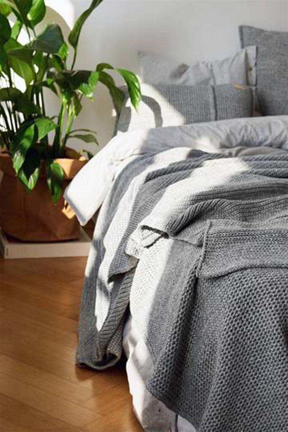 Moyha-Wooly Gri Yatak Örtüsü (250 x 220)-Yatak Örtüsü-4-Milagron.com