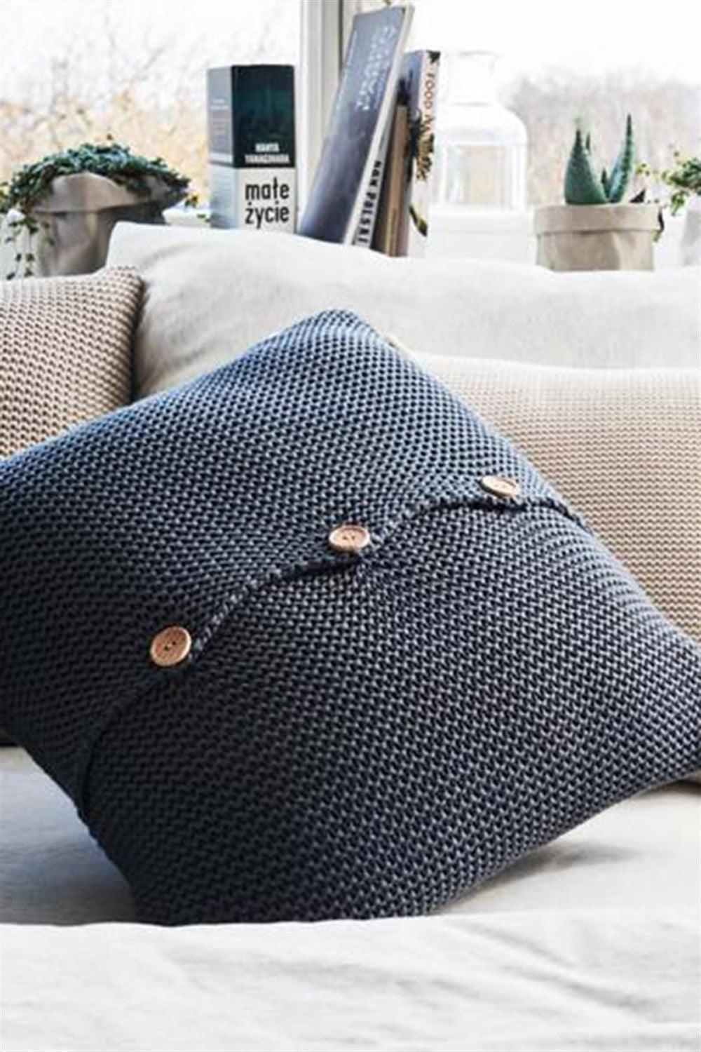 Moyha-Zen Lacivert Yastık (50x50)-Kırlent-1-Milagron.com