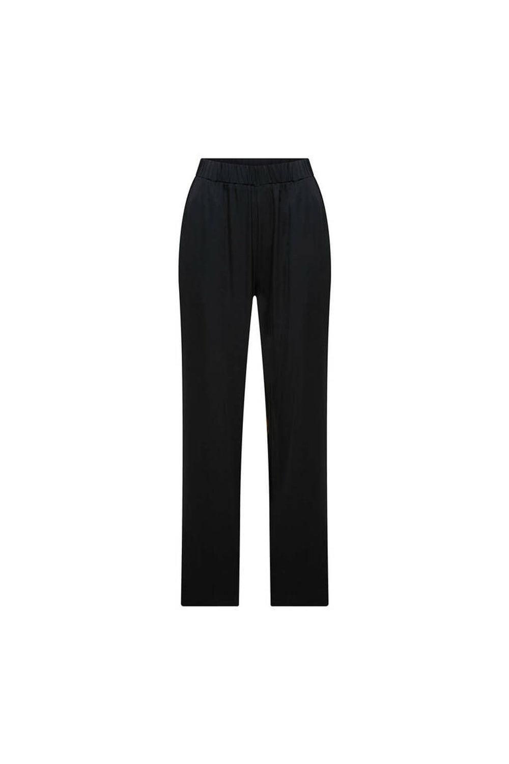 Mozto-SORUNLU - Enya Satin Black Pants-Pantolon-5-Milagron.com