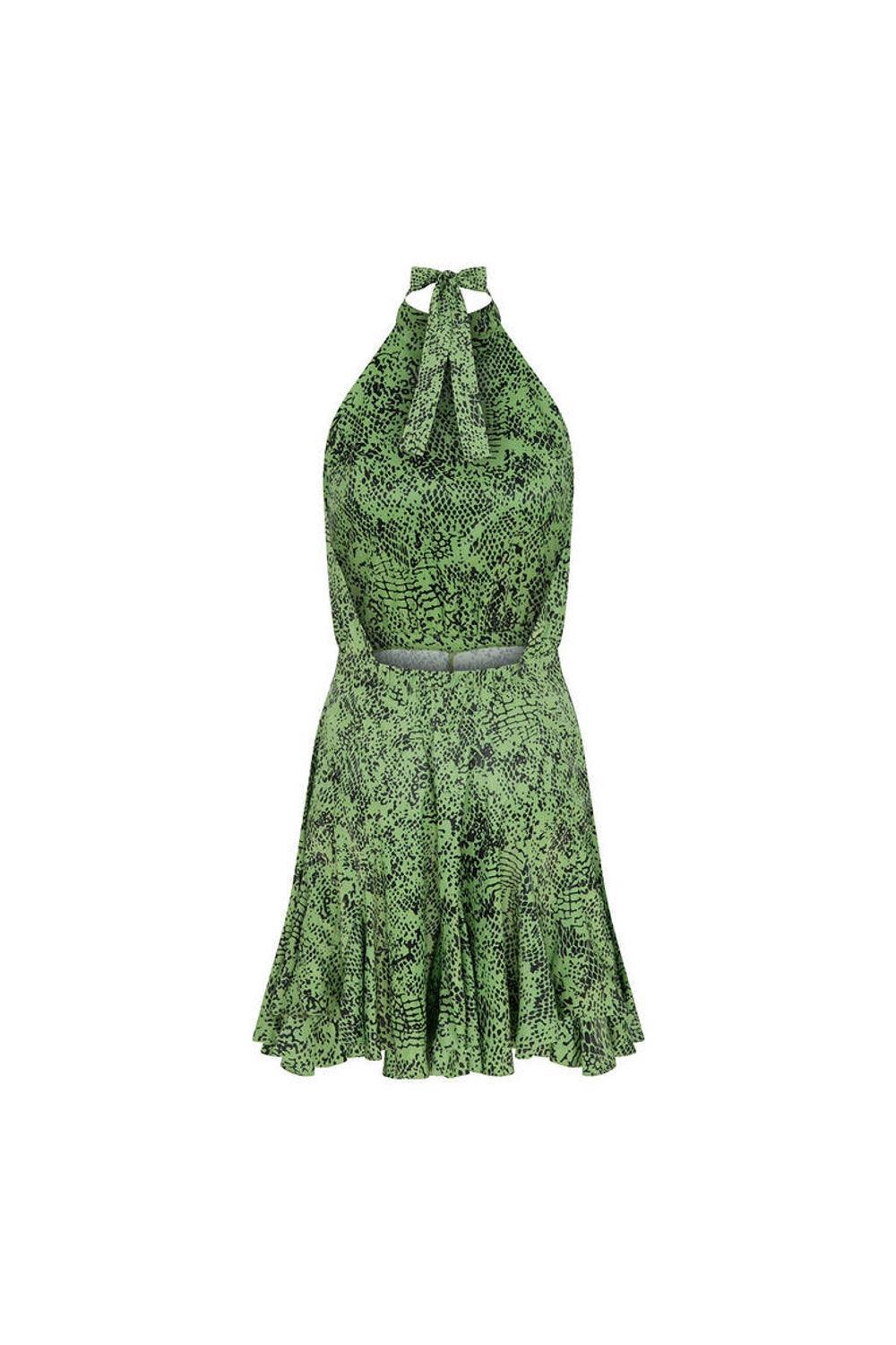 Mozto-SORUNLU - Layla Leopar Printed Satin Mini Dress-Elbise-5-Milagron.com