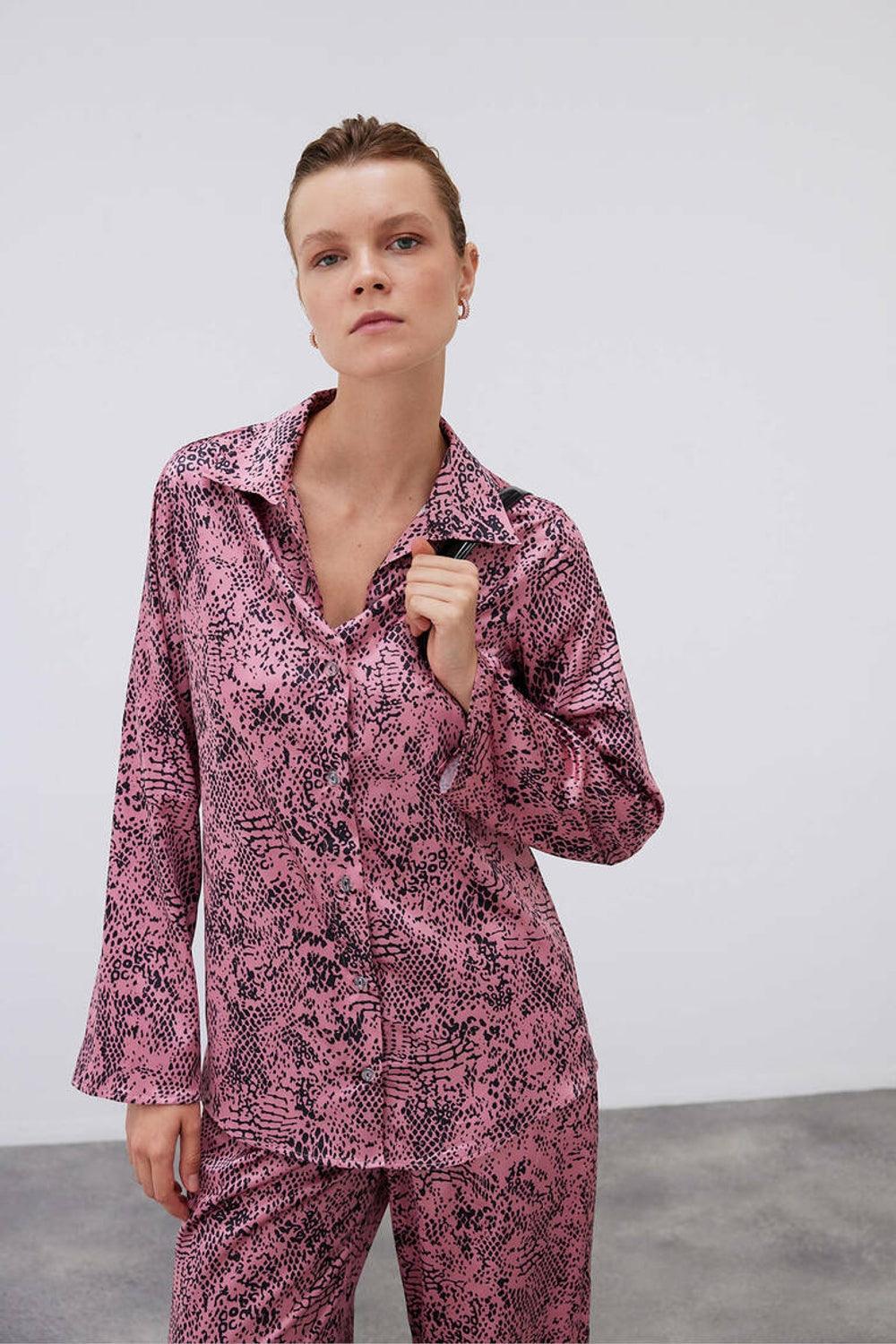 Mozto-SORUNLU - Thalia Satin Shirt-Gömlek-3-Milagron.com