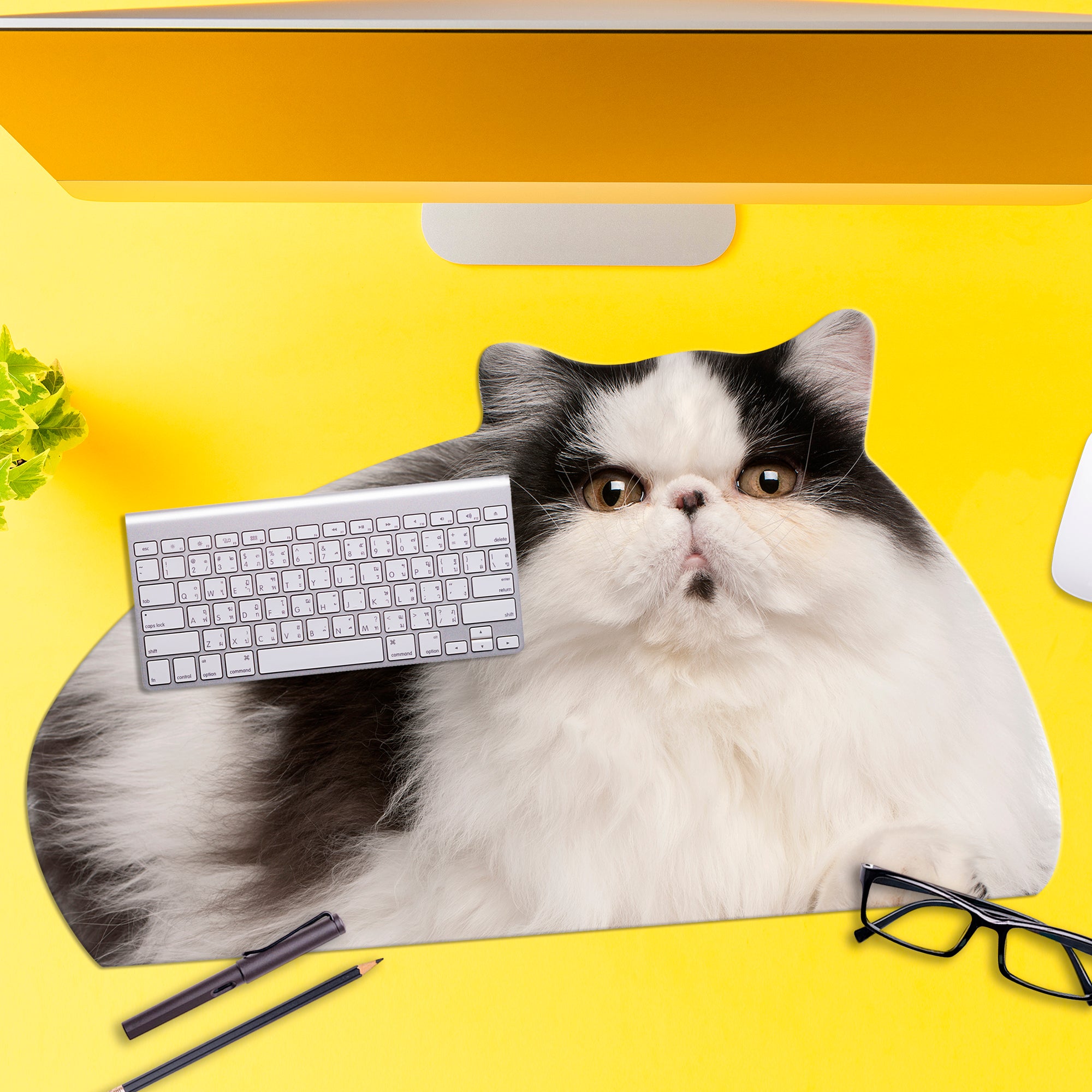 Mustard-Mustard Fat Cat Mousepad-Mouse Pad-2-Milagron.com