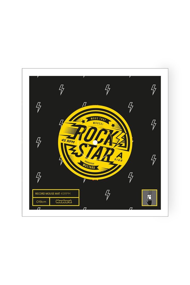 Mustard-Mustard Rock N Roll Mouse Pad-Mouse Pad-3-Milagron.com
