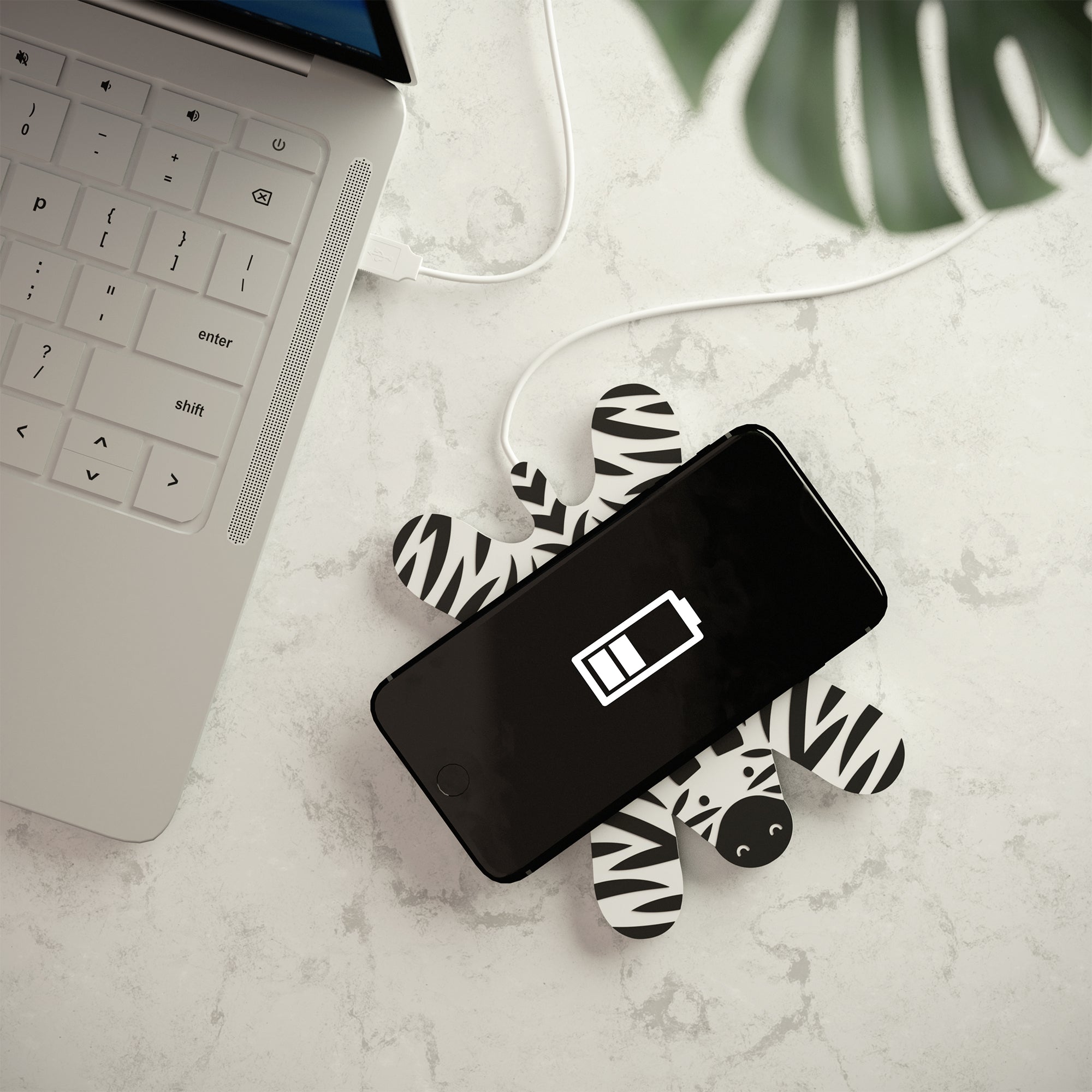 Mustard-Mustard Zebra Kablosuz şarj Cihazı-Kablosuz Şarj Aleti-1-Milagron.com