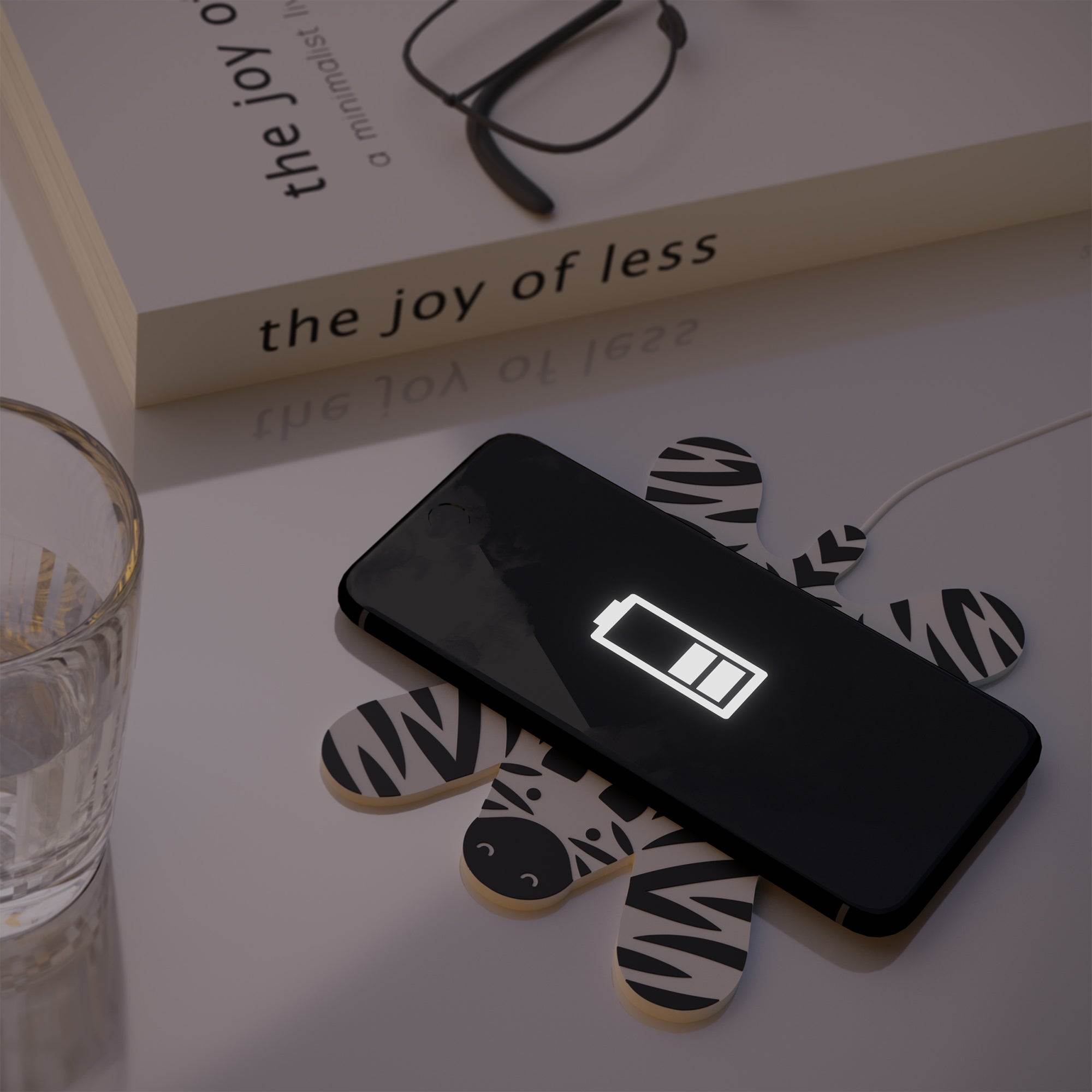 Mustard-Mustard Zebra Kablosuz şarj Cihazı-Kablosuz Şarj Aleti-3-Milagron.com