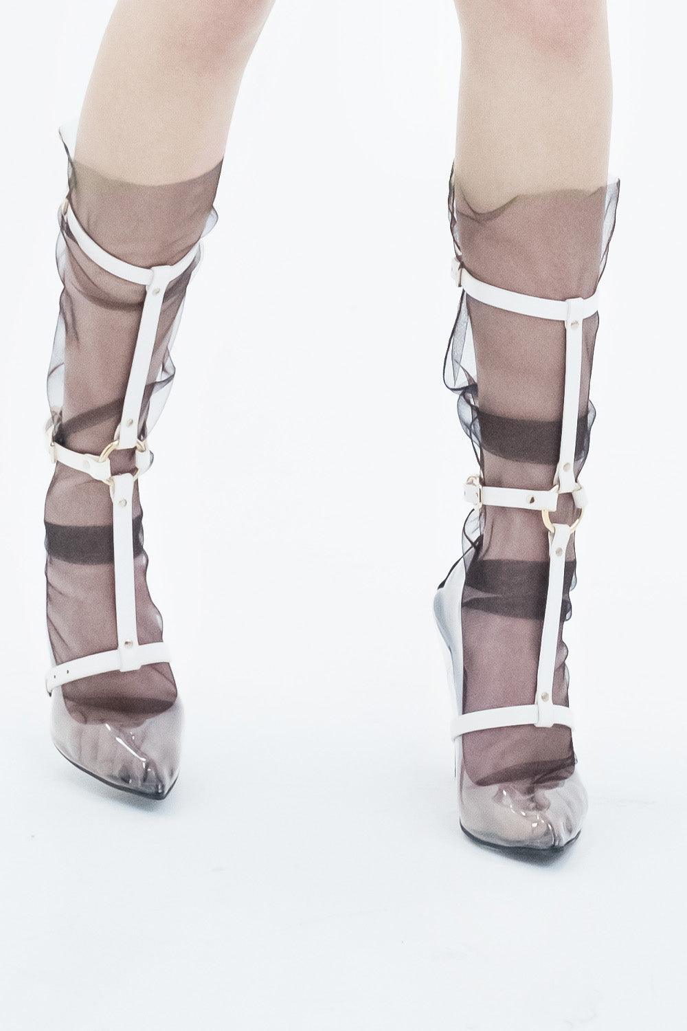 NØ | NAZ OZTURNA-Calf Harness White Gold-Kemer-1-Milagron.com