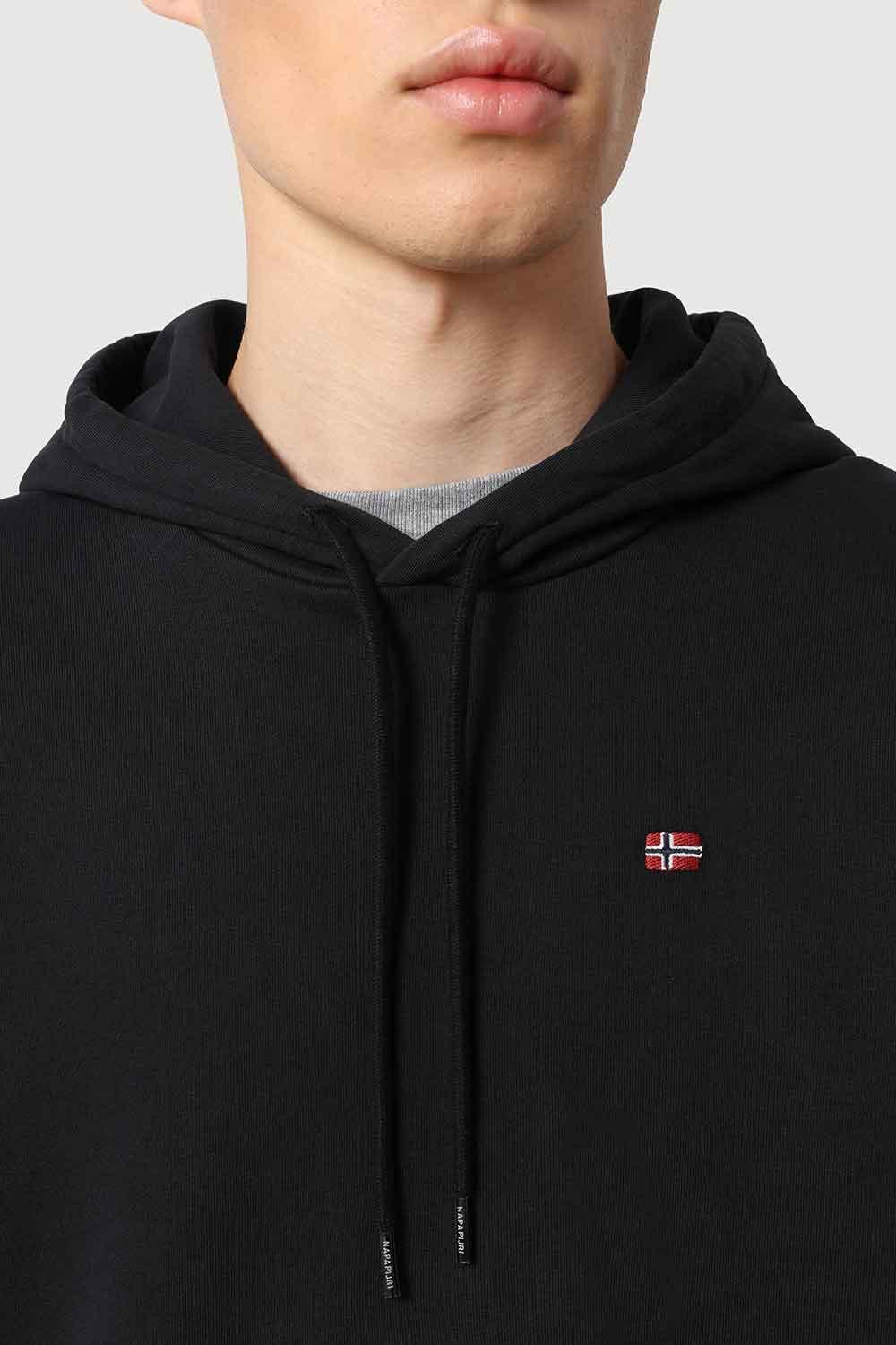 Napapijri-Balis Hood Black 041-Sweatshirts & Hoodies-5-Milagron.com
