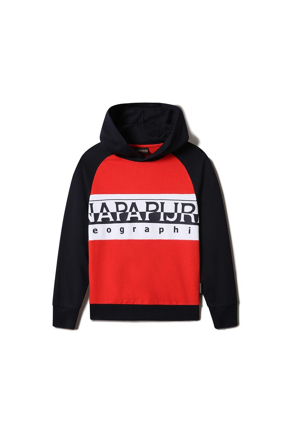Napapijri-Hoodie Entremonth Bright Red-Sweatshirts & Hoodies-1-Milagron.com
