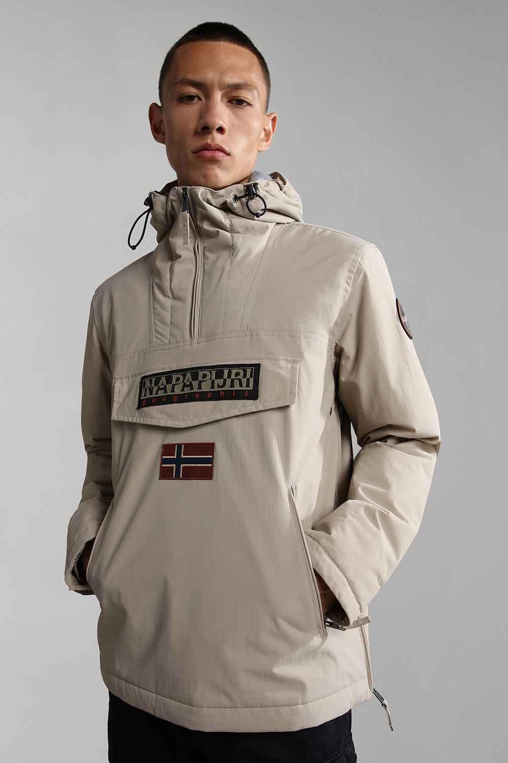 Napapijri-Rainforest Pocket 2 Beige Stone-Yağmurluk-11-Milagron.com