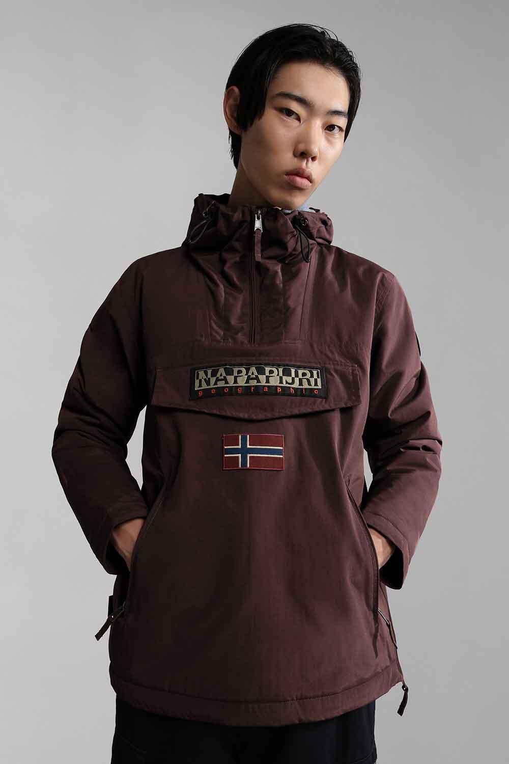 Napapijri-Rainforest Pocket 2 Burgundy Fudge-Yağmurluk-10-Milagron.com