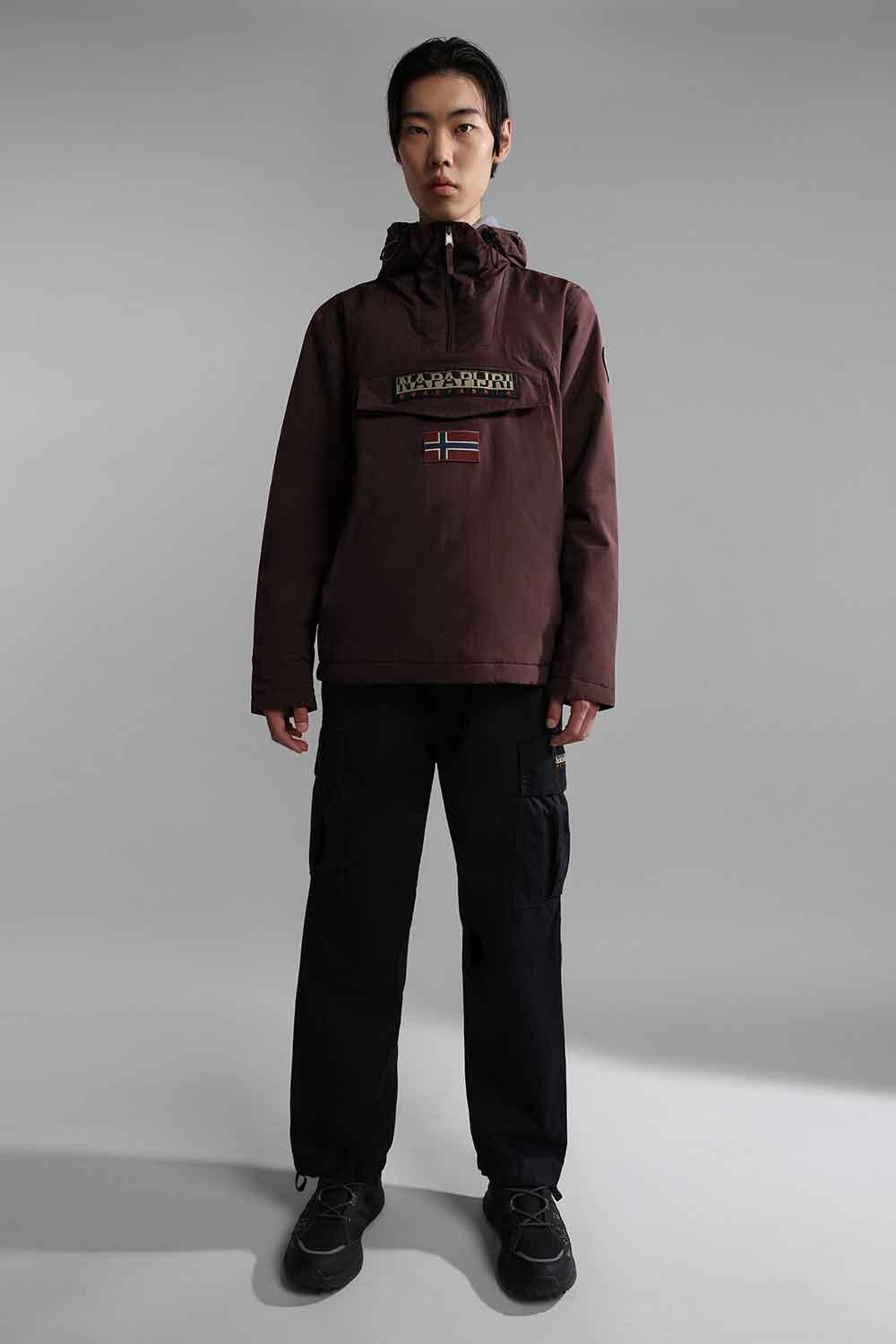 Napapijri-Rainforest Pocket 2 Burgundy Fudge-Yağmurluk-2-Milagron.com