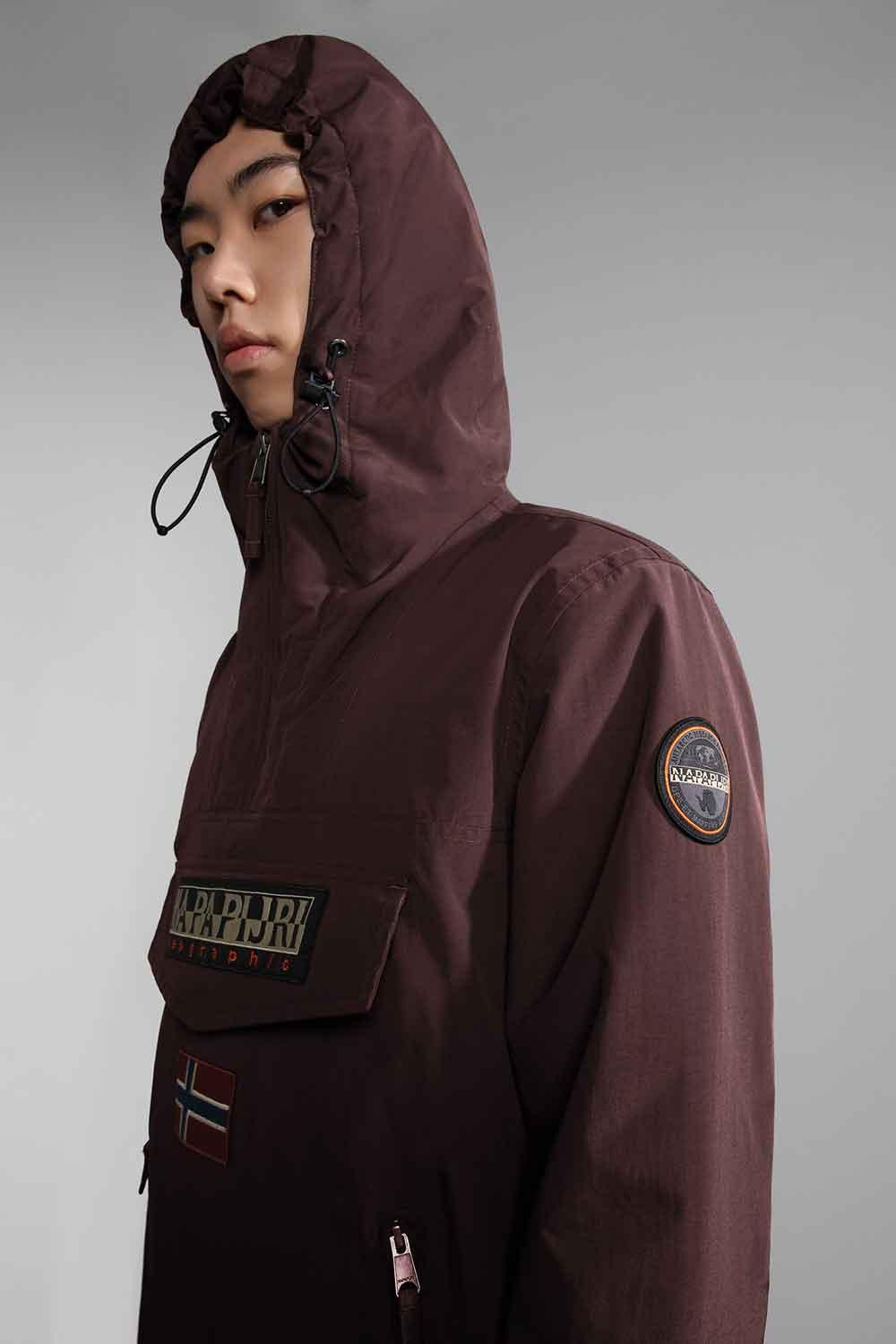 Napapijri-Rainforest Pocket 2 Burgundy Fudge-Yağmurluk-4-Milagron.com