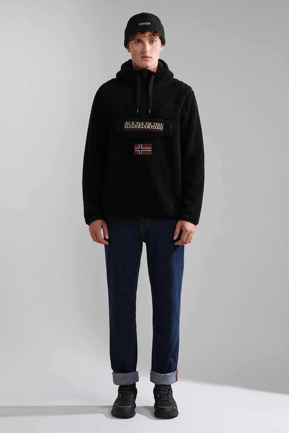 Napapijri-T-Burgee HZH Black-Sweatshirts & Hoodies-4-Milagron.com