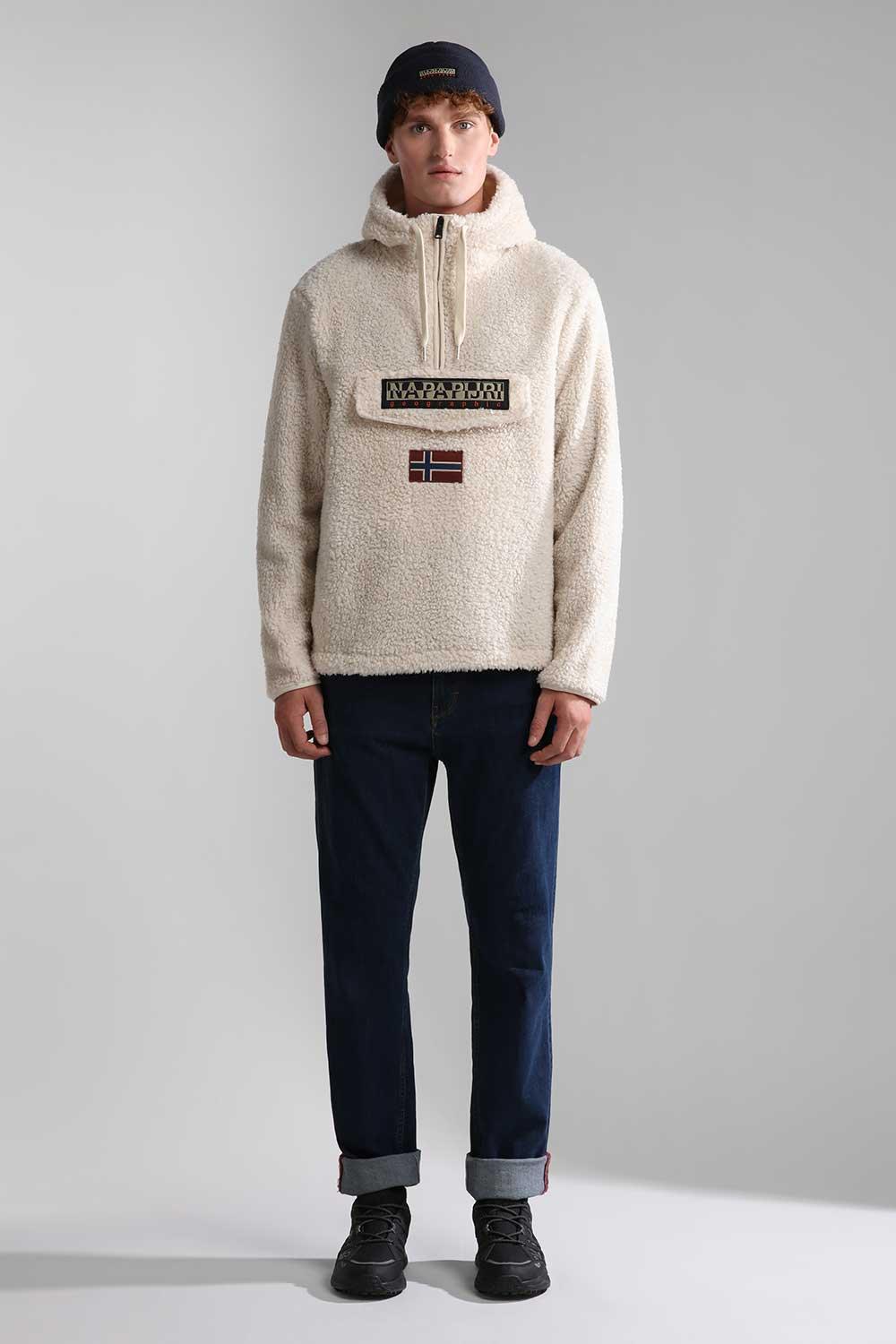 Napapijri-T-Burgee HZH Whitecap Gray-Sweatshirts & Hoodies-3-Milagron.com