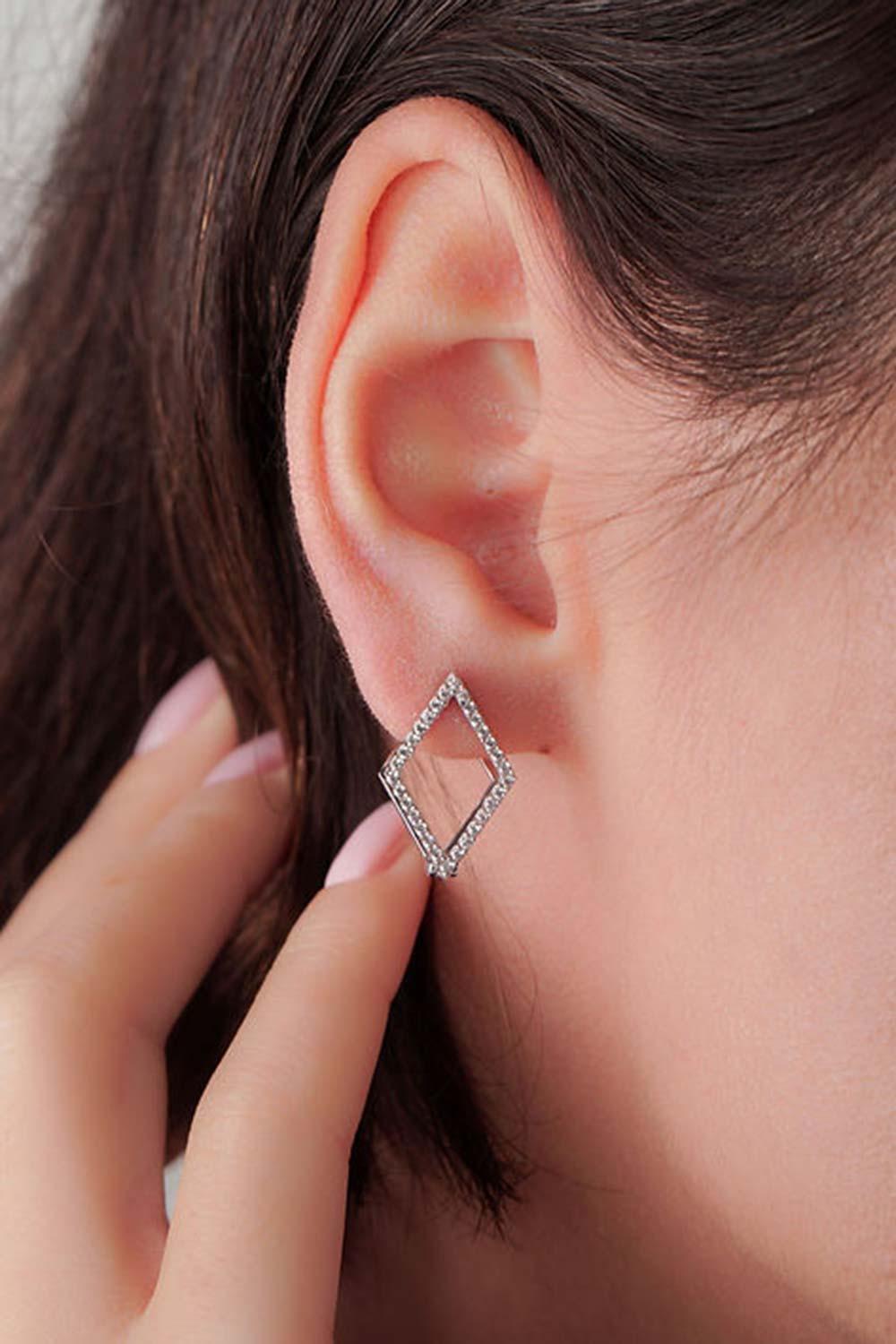 Nayra Jewelry-Twin Diamond Shaped Küpe-Küpe-2-Milagron.com