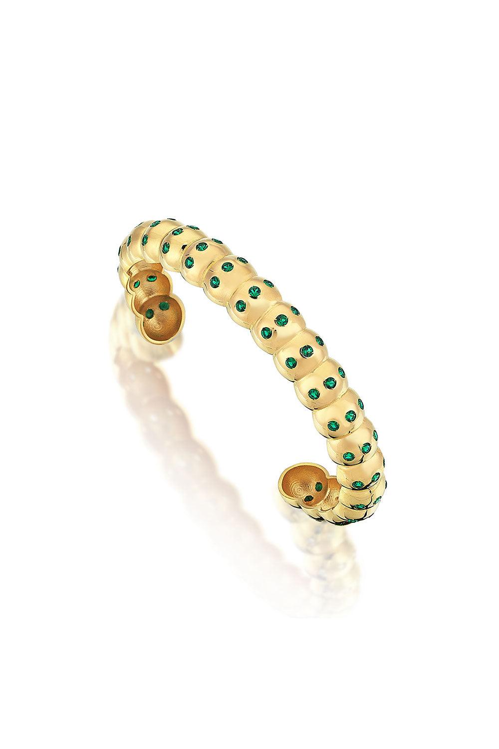 Odda75-Altın Kaplama Füreya Bilezik Koyu Yeşil-Bileklik-1-Milagron.com